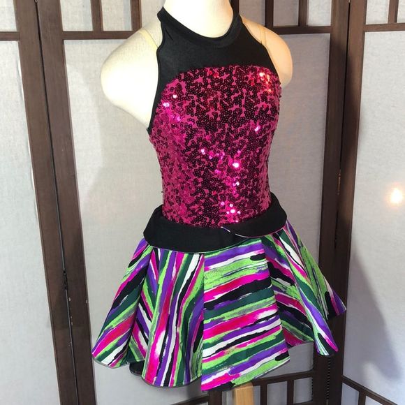 Neon dance costume Revolution Let's Go Girls Dance Costume Sz XLC/style# RC17100 - Picture 1 of 16